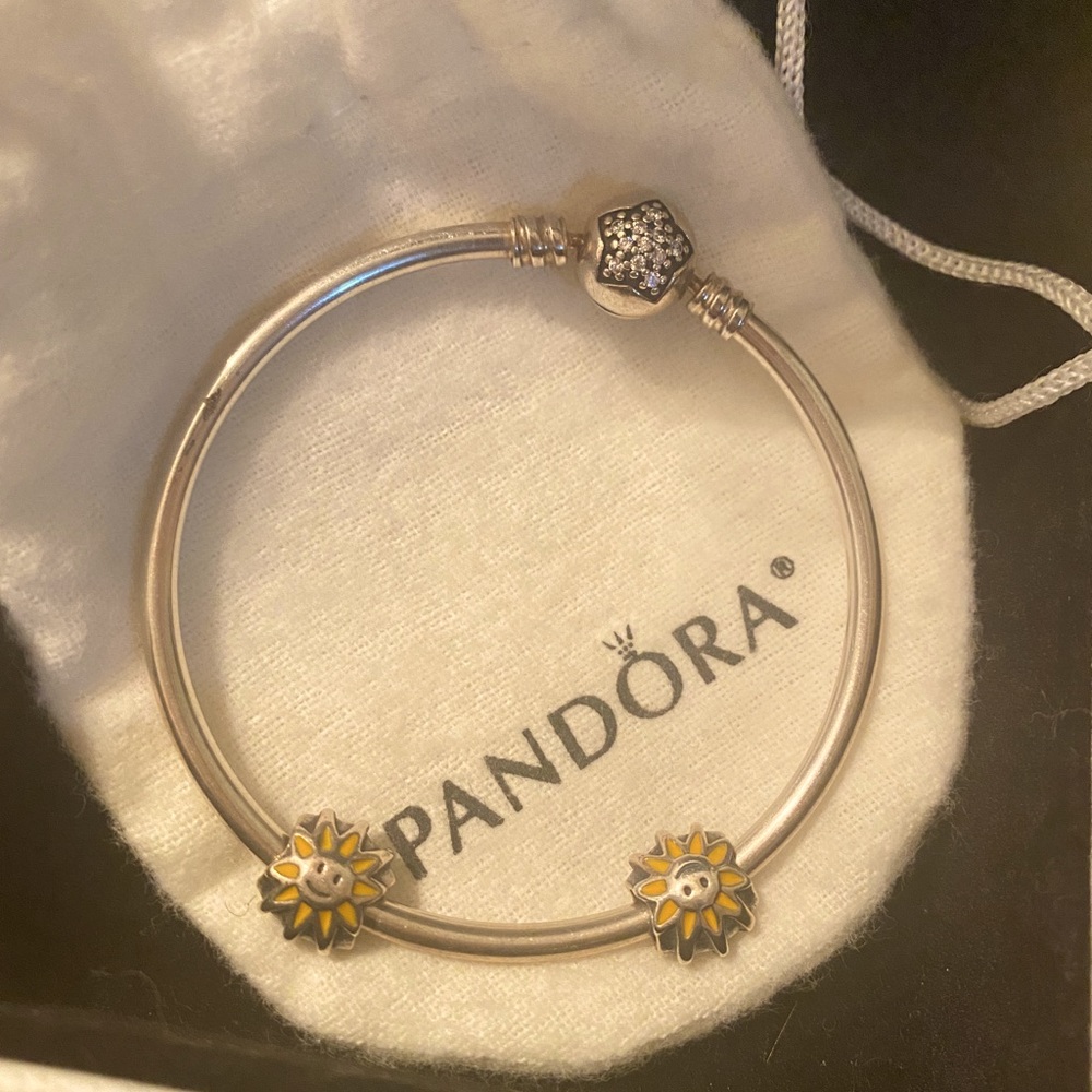 Pandora bangle with sunshine charm